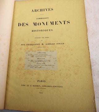 Item #189143 Archives de la Commission des Monuments Historiques. Commission des Monuments...