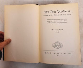 The New Brockhaus, etc (Volumes I-IV); Allbuch in four volumes and an atlas: with over 10,000 illustrations and maps in the text and on around 1,000 monochrome and colorful blackboard and map pages as well as a model that can be dismantled