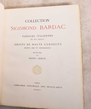 Item #189797 Colleection: Sigismond Bardac; 15th Century Italian Earthenware Objects of High...