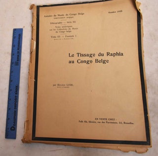 Item #190166 Notes Analytiques sur les Collections Ethnographiques du Musee du Congo Belge. Tome...