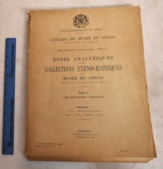 Item #190173 Notes Analytiques sur les Collections Ethnographiques du Musee du Congo. Tome II....