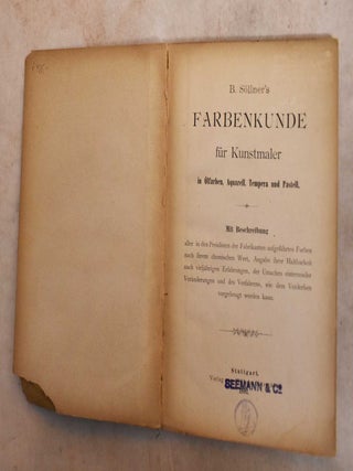 B. Sollner's Farbenkunde Fur Kunstmaler in Olfarben, Aquarell, Tempera und Pastell