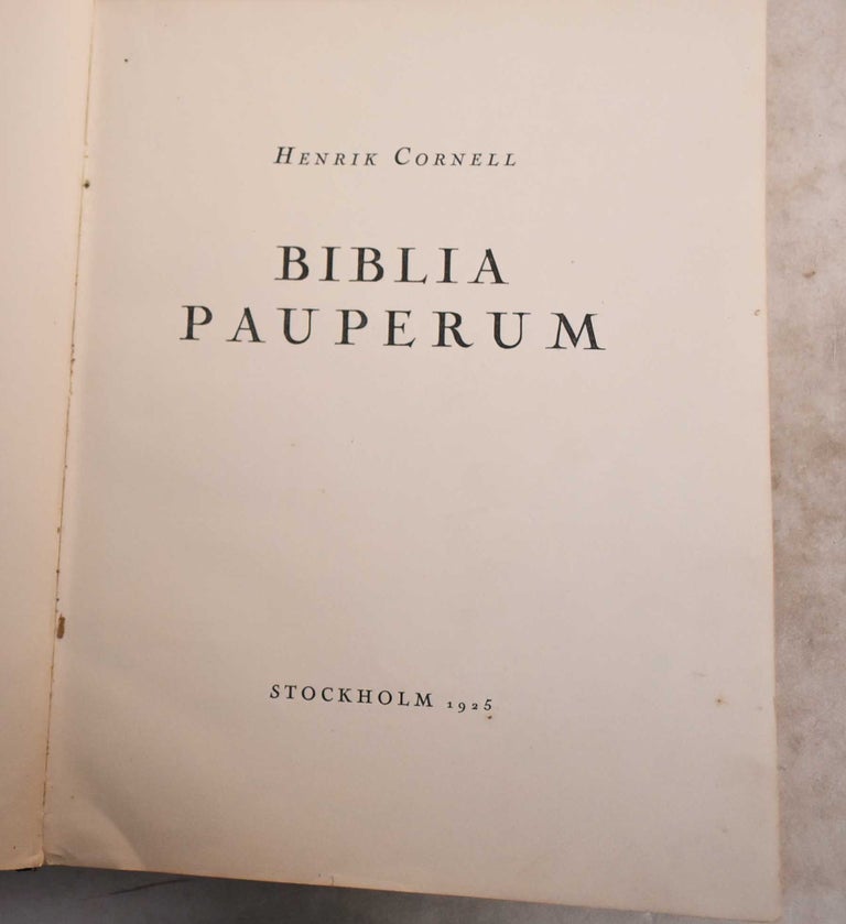 Item #190447 The Bible for the Poor. Henrik Cornell.