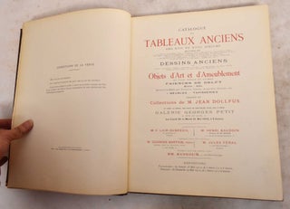 Item #190492 Catalogue des Tableaux Anciens des XVIIe et XVIIIe Siecles... Objets d'Art et...