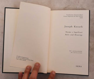 Item #190712 Norme E Significati. Joseph Kosuth