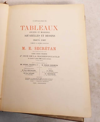 Item #191414 Catalogue de Tableaux Anciens et Modernes, Aquarelles et Dessins et Objets d'Art,...