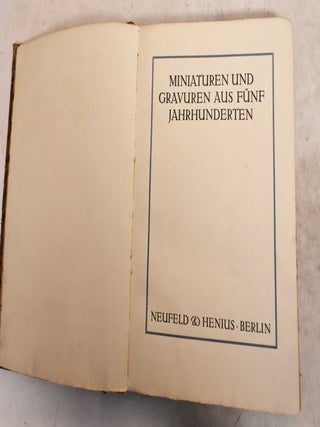 Item #191431 Miniaturen und Gravuren aus Funf Jahrhunderten