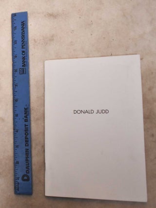 Item #191675 Donald Judd. Donald Judd