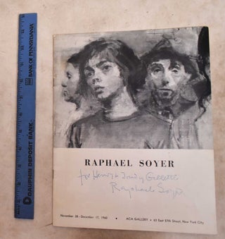 Item #191924 Raphael Soyer : November 28 - December 17, 1960. Raphael Soyer