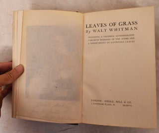 Item #191955 Leaves of Grass. Walt Whitman