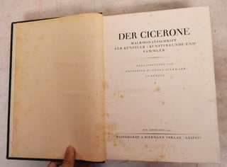 Item #191995 Der Cicerone. Jahrgang 1927. Georg Biermann