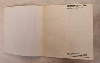 Johannes Itten: Vom 10. Mai bis 31. Mai 1965; Gesellschaft der Freunde Junger Kunst Baden-Baden in der Kunsthalle Baden-Baden
