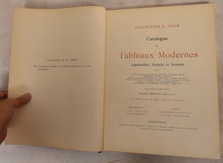 Item #192419 Catalogue de Tableaux Modernes, Aquarelles, Pastels et Dessins. Paul Chevallier