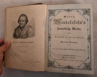 Item #192514 Moses Mendelssohn's Sammtliche Werke. Moses Mendelssohn