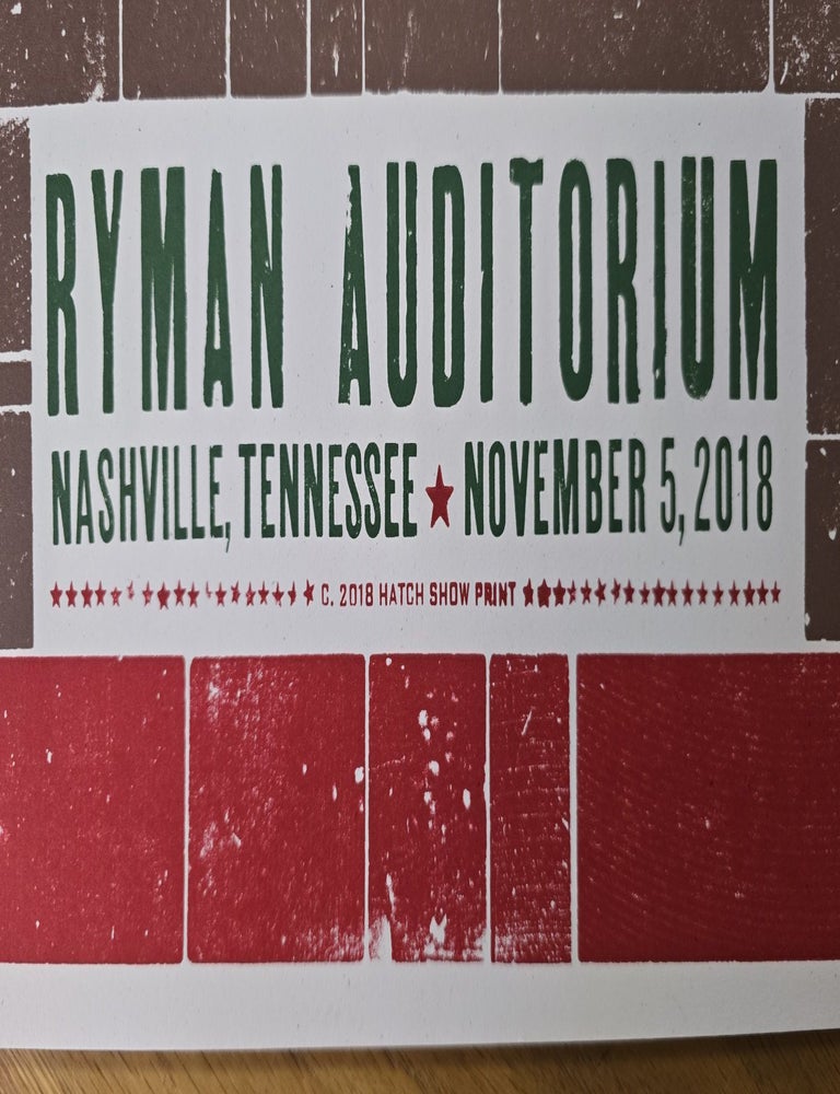 Item #195357 Bob Weir and Wolf Brothers - 2018 - Poster - Nashville, TN - Ryman Auditorium, Nov. 5, 2018 HATCH