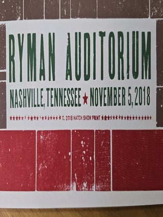 Item #195357 Bob Weir and Wolf Brothers - 2018 - Poster - Nashville, TN - Ryman Auditorium, Nov....