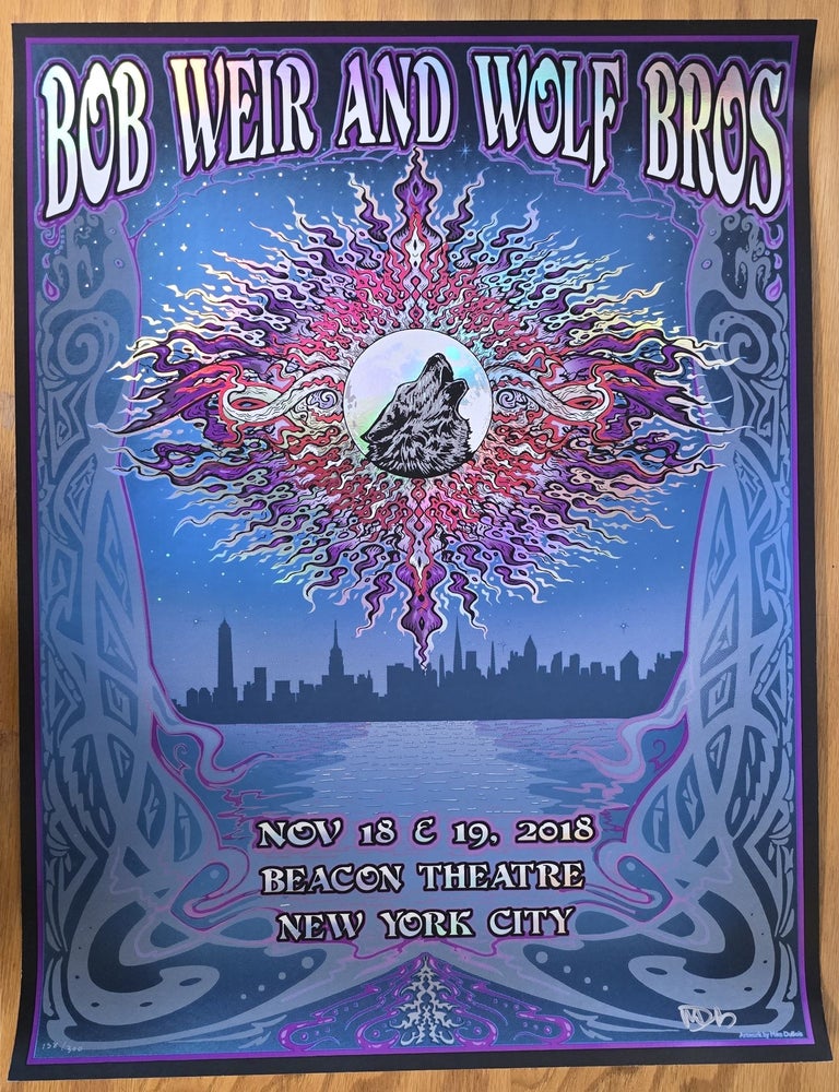 Item #195359 Bob Weir and Wolf Brothers - 2018- Poster - New York City - Beacon Theater, Nov. 18-19, 2018 FOIL