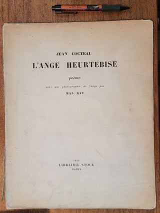 Item #198815 Ange Heurtebise poème avec une photographie de l'ange par Man Ray. Jean Cocteau,...