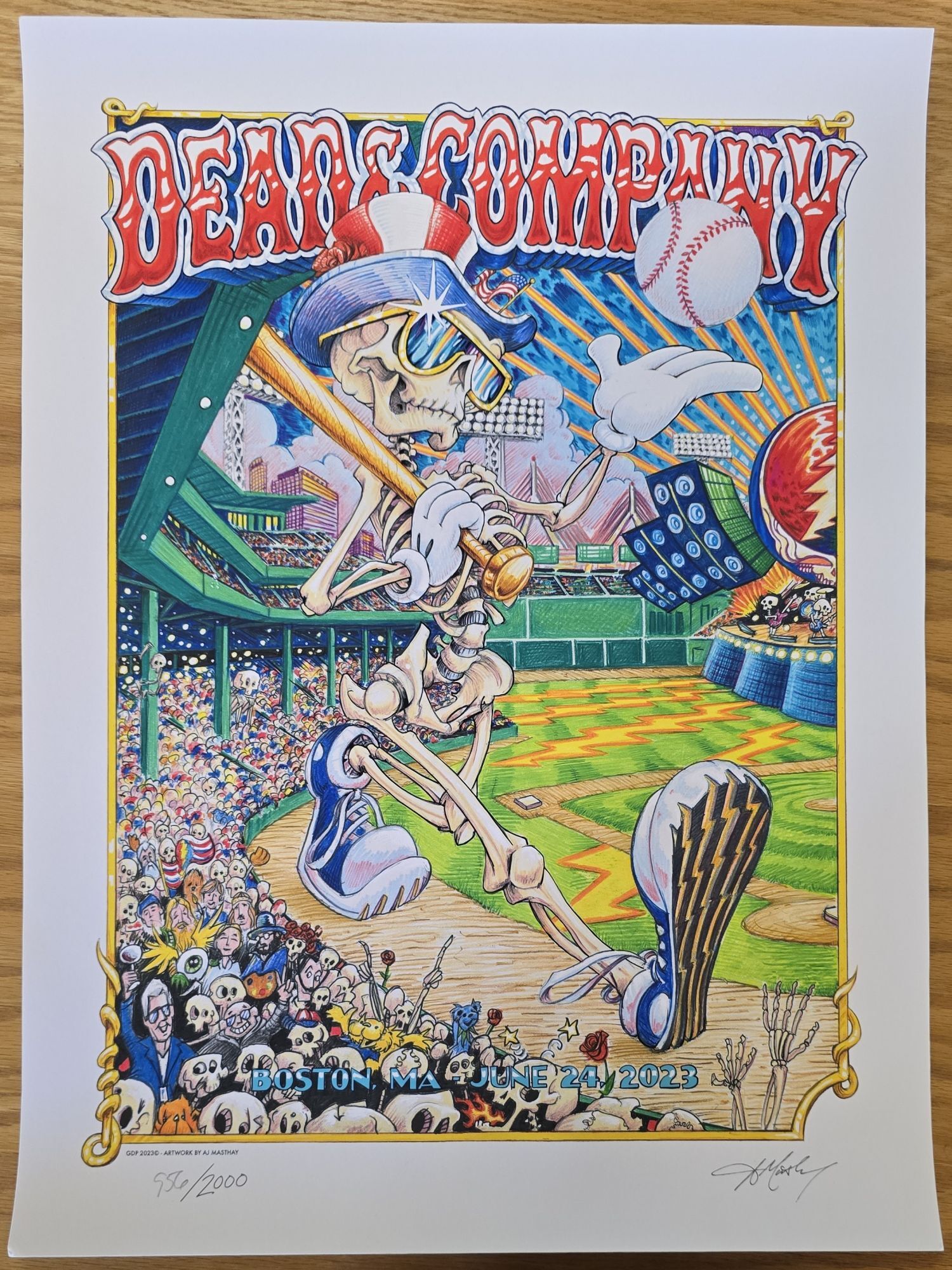 Dead & Company Poster Fenway Park, June 24, 2023 exCollection Bill 