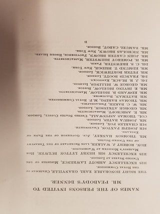 An Account of the Proceedings at the Dinner Given By Mr. George Peabody to the Americans Connected With the Great Exhibition at the London Coffee House, Ludgate Hill, on the 27th October 1851