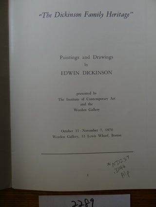 "The Dickinson Family Heritage": Paintings and Drawings by Edwin Dickinson