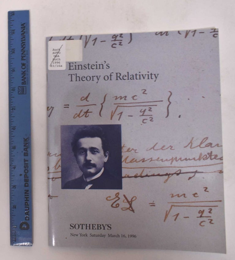 Item #34092 Einstein's Theory of Relativity. Sotheby's.