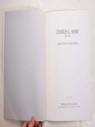 Charles G. Shaw (1892-1974): Abstractions of The Thirties
