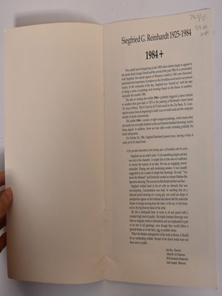 Item #7467 Siegfried G. Reinhardt: 1925-1984. 1984+. MO: Albrecht Art Museum St. Joseph, 1985,...