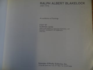 Ralph Albert Blakelock (1847-1919): An Exhibition of Paintings