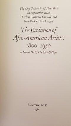The Evolution of Afro-American Artists: 1800-1950